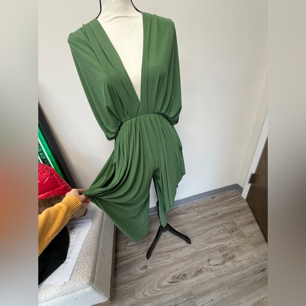 Norma Kamali Green Waterfall Jumpsuit - Picture 3 of 5